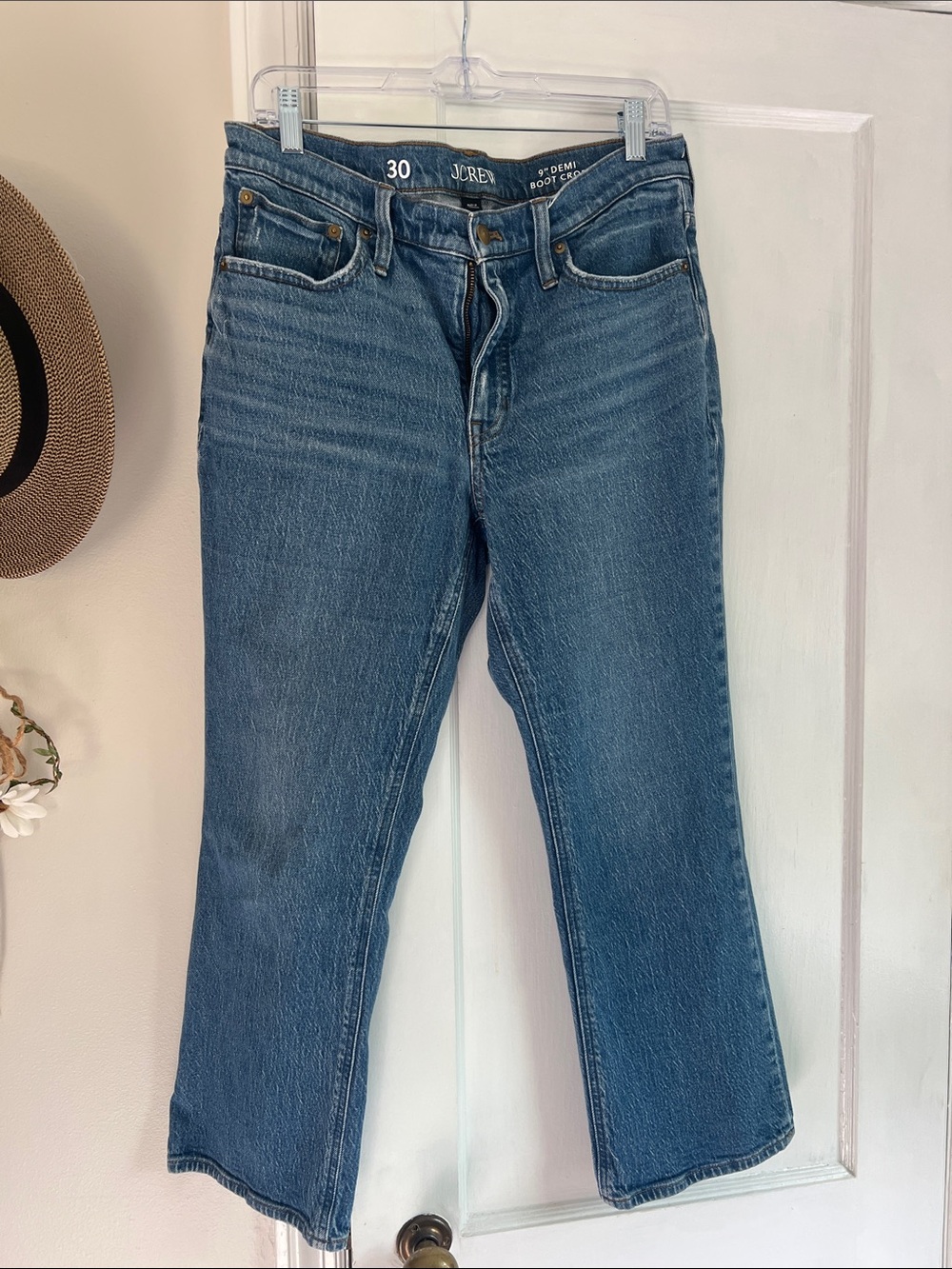 J. Crew Women's Medium Wash Bootcut Jeans 9” Demi Boot Cut